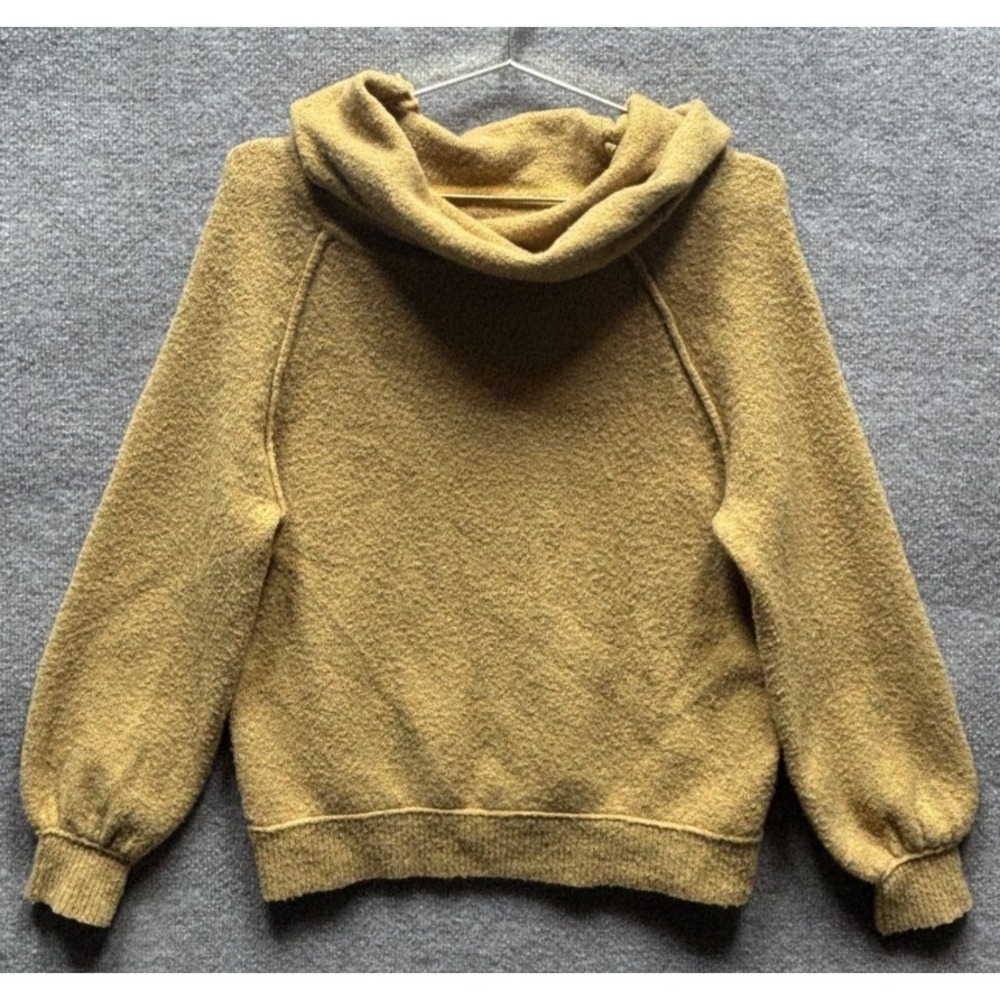 Free People Echo Beach Cowl Neck Sweater Womens Small Mustard Cozy Relaxed‎ Fit